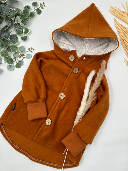 Fleece Jacke - Cognac "Wildblumen"