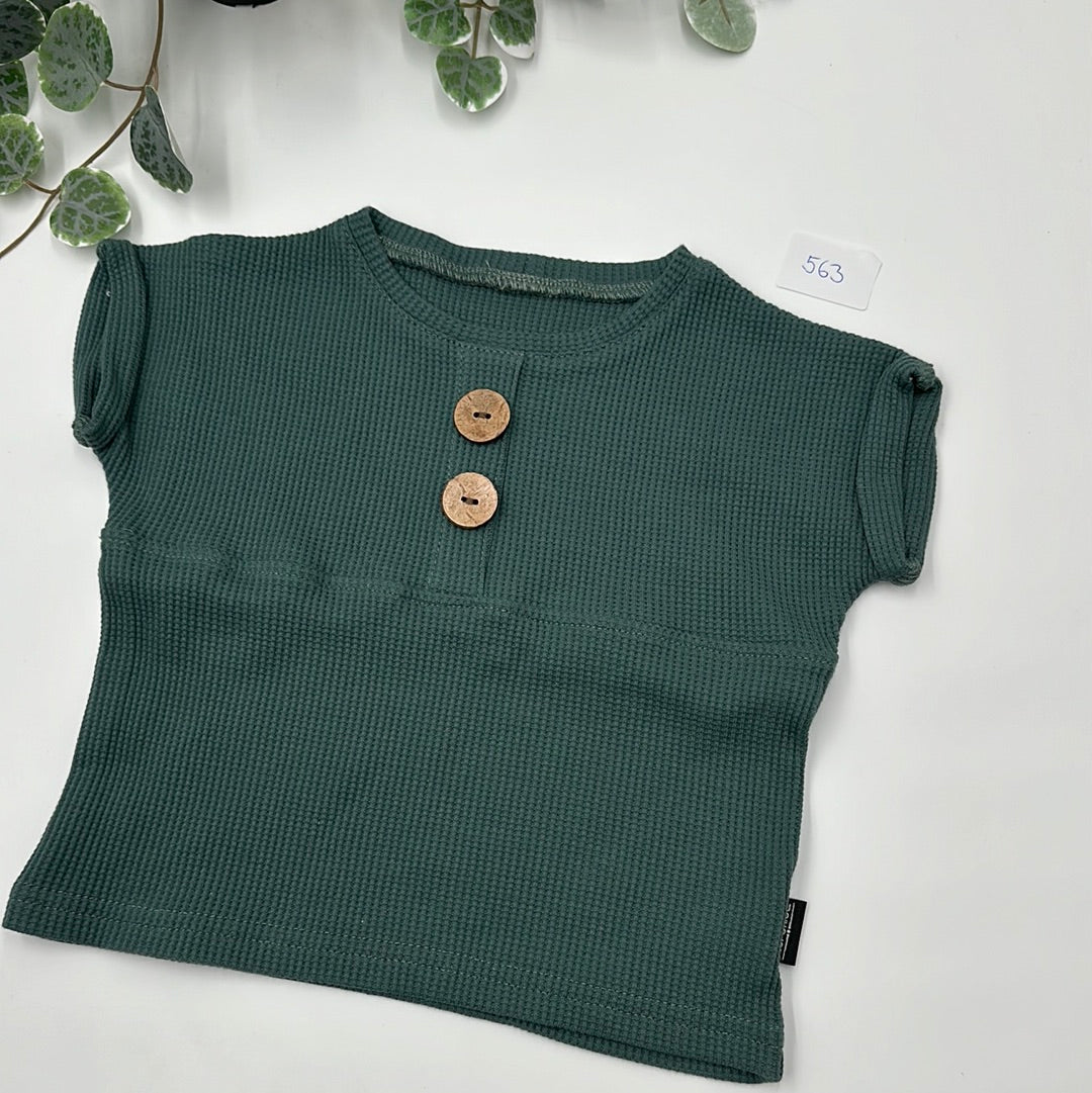 Waffel-Jersey T-Shirt - Jade (563)