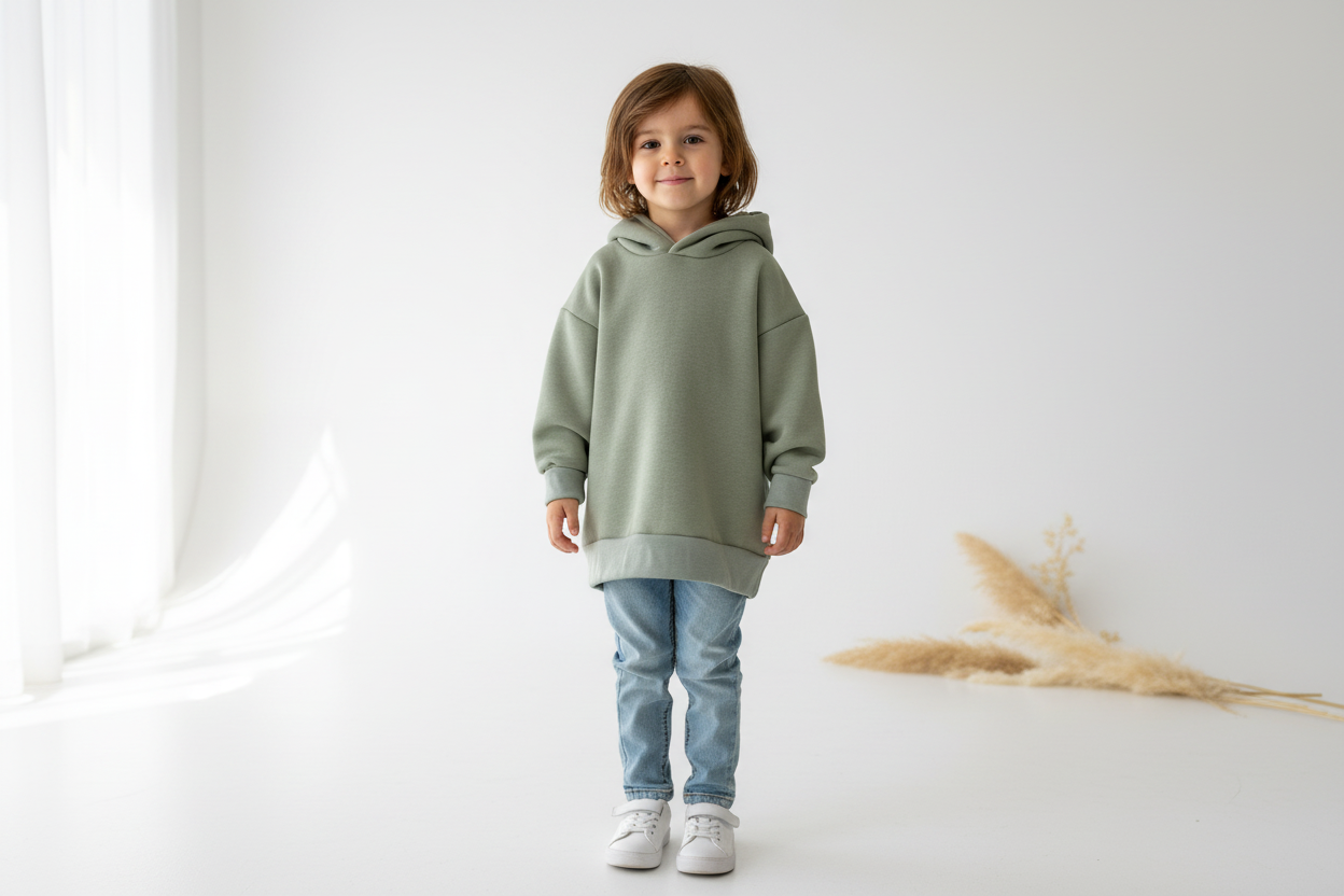 Salbei Sweat Hoodie - Gr. 86/92