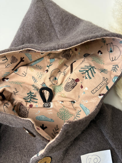 20 Wollwalk-Jacke - Taupe (Rosa/Wald)