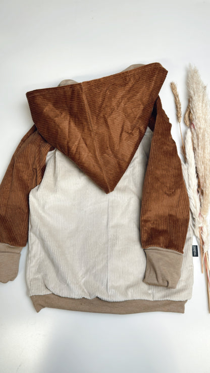 🤎 Cordjacke mit Kapuze – Naturtöne im Mix & Match BRAUN