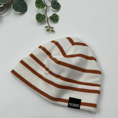 Rib-Beanie - breite Ringel, versch. Farben