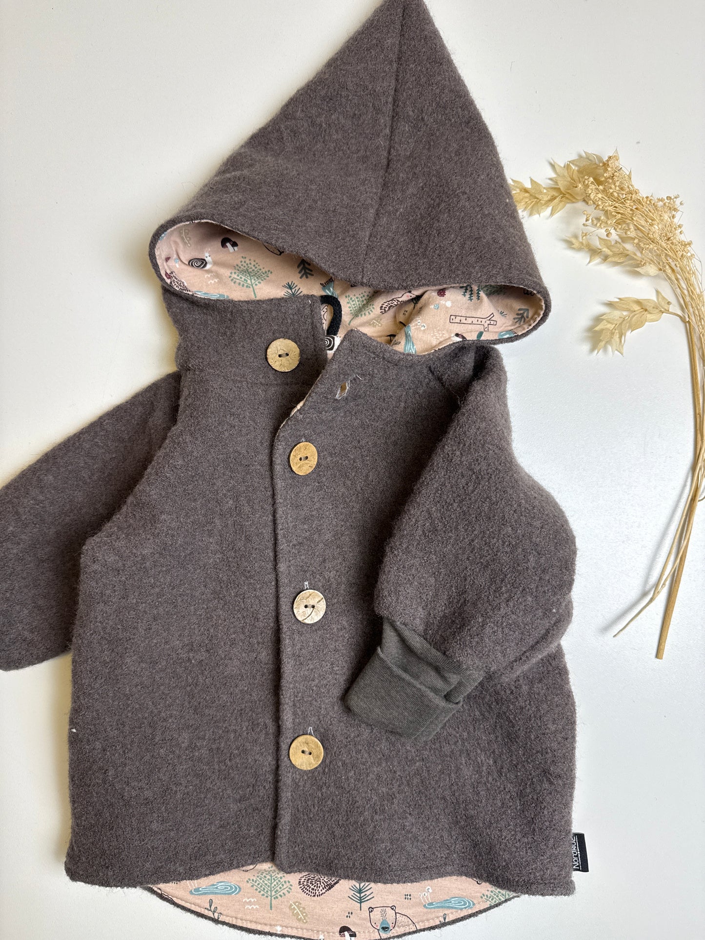 Walkjacke - rosa braun - Gr 80/86