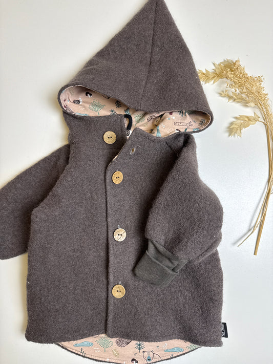 Walkjacke - rosa braun - Gr 80/86