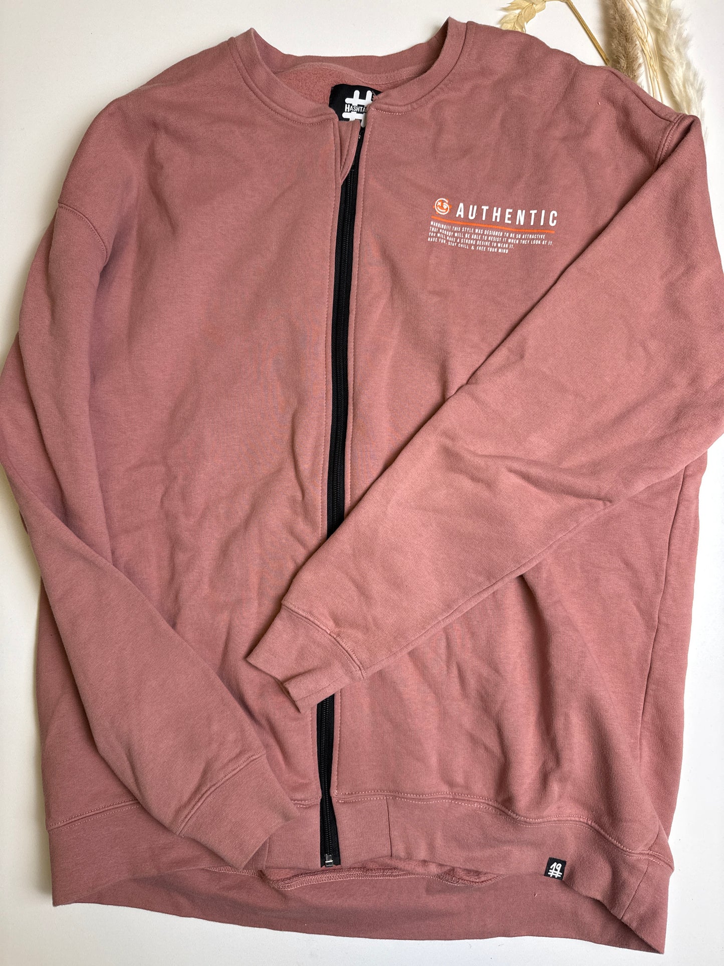 #19 rosa Unikat Sweatjacke - Gr. M/L - 42/44