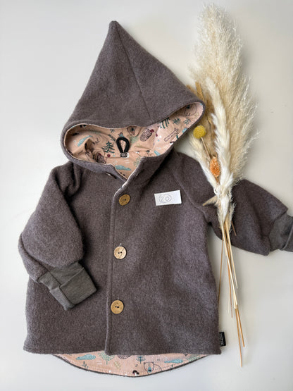 20 Wollwalk-Jacke - Taupe (Rosa/Wald)