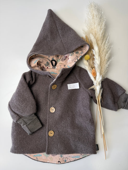 20 Wollwalk-Jacke - Taupe (Rosa/Wald)