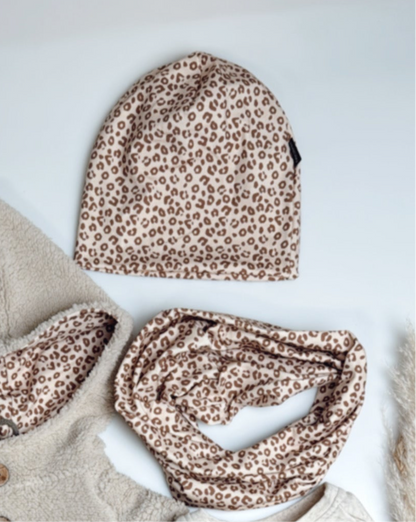 🐆 Leoparden Beanie & Loop Set – für kleine Naturentdecker:innen