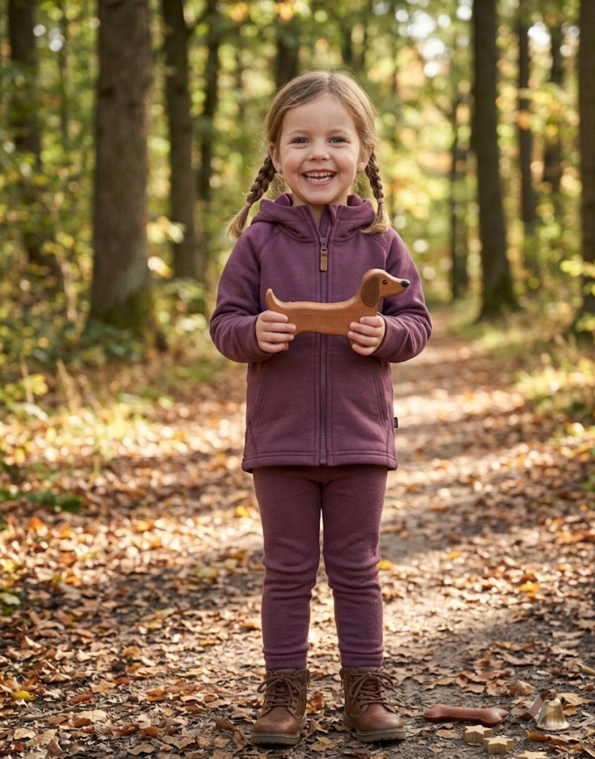 🎈 Kuschelige Fleecejacke mit süßer Dackel-Applikation Gr. 4 - 86/92
