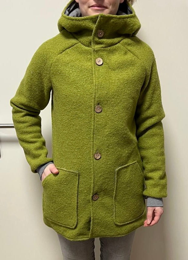 Walkjacke mit Knöpfen - Grasgrün - versch. Größen (Mama_01)