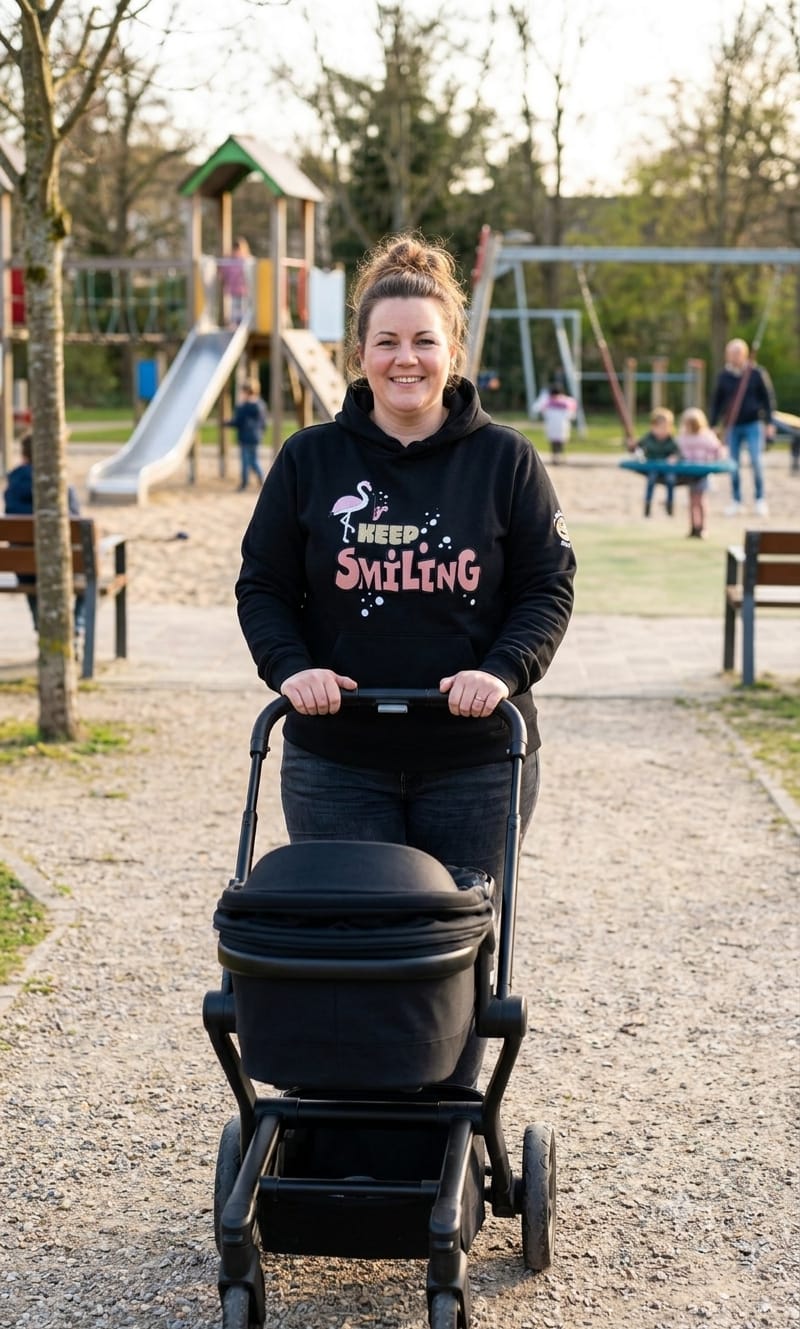 #19 Oversize Hoodie „Keep Smiling“ – Für Erwachsene aus Bio-Baumwolle