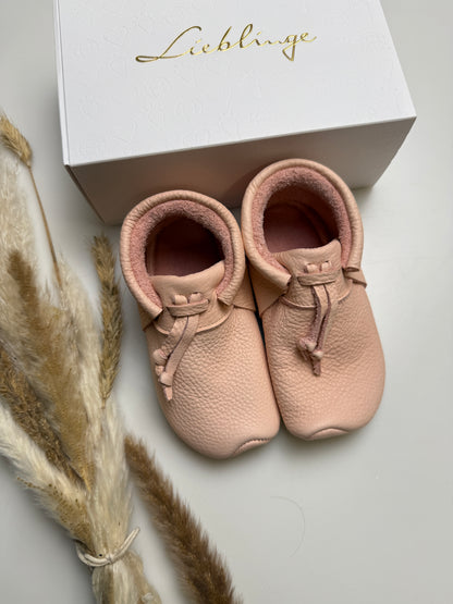 Lieblinge Lederpuschen mit Sohle - ROSA Gr. 21,22,23,24