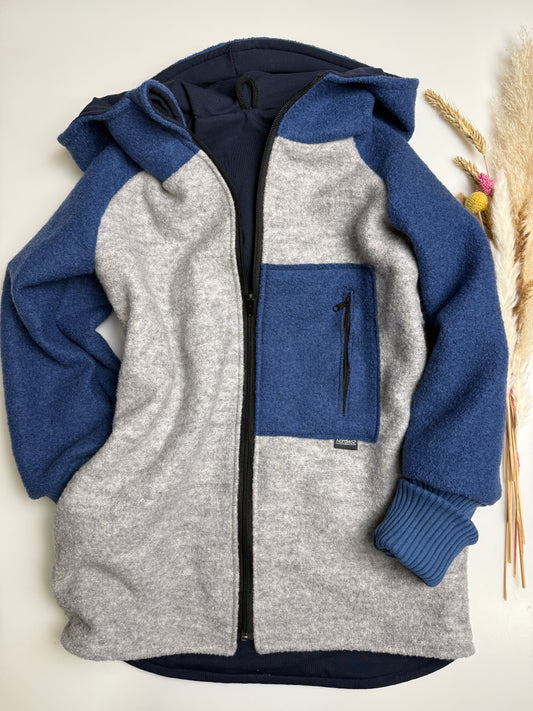 Coolste Wollwalk-Jacke - Stein/blau