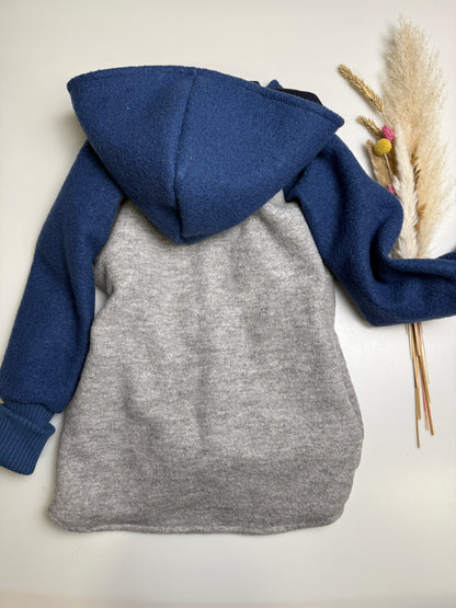 Coolste Wollwalk-Jacke - Stein/blau