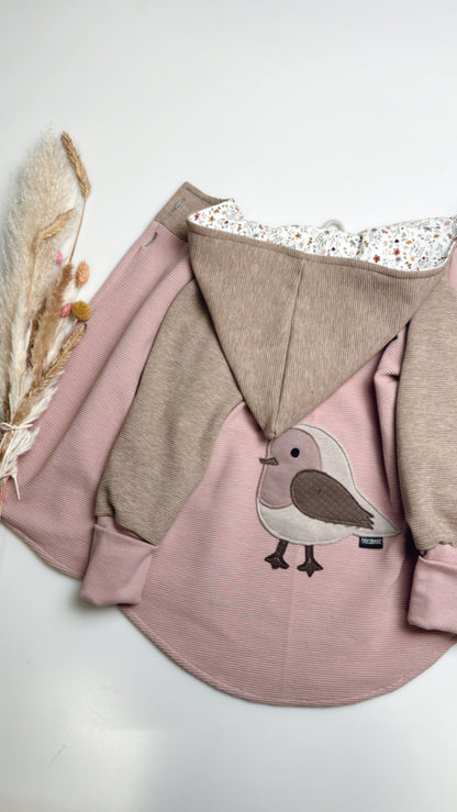 Süsseste Vögelchen Kinderjacke –  rosa/sand