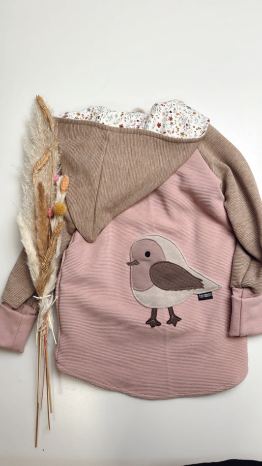 Süsseste Vögelchen Kinderjacke –  rosa/sand