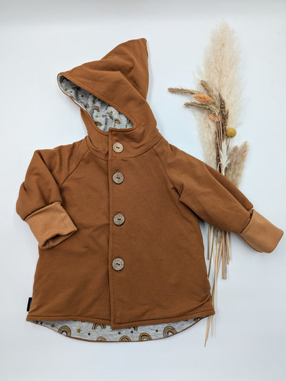 French Terry Jacke - Cognac "Regenbogen" (668)