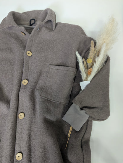 Walk-Hemdjacke mit Knöpfen oversize - Schlamm (L/XL)