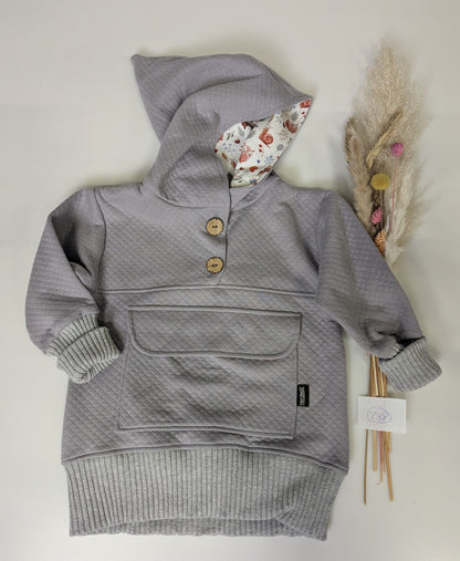 298 Hoodie - "Hey Varmen" Stepp Grau