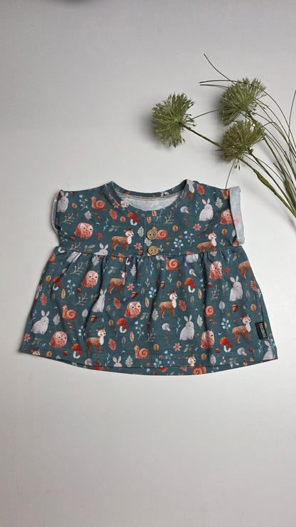 Tunika Jersey Waldtiere Jade -Gr. 2 - 62/68